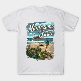 Escape to Montezuma Beach: Tropical Landscape Art 🏖️ T-Shirt